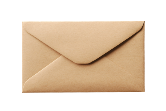 a brown envelope with a white background