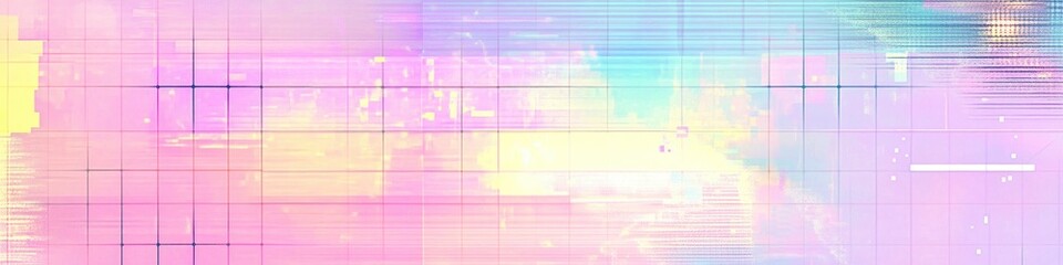 Abstract digital glitch pattern, pastel colors, grid.