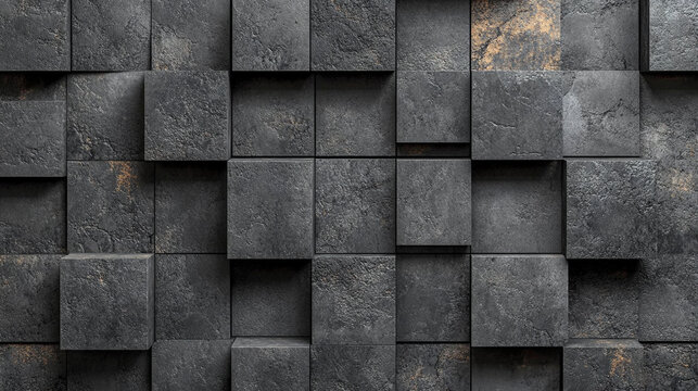 Abstract geometric pattern with dark black and anthracite gray tones, showcasing symmetry and texture. The design evokes mystery, sophistication, and modernity, ideal for creative projects