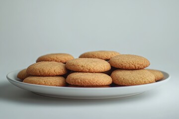 A plate of freshly baked snickerdoodle cookies with cinnamon sugar coating.