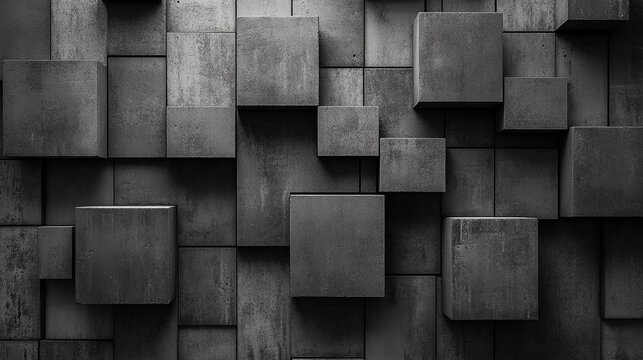 Abstract geometric pattern with dark black and anthracite gray tones, showcasing symmetry and texture. The design evokes mystery, sophistication, and modernity, ideal for creative projects