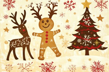 Naklejka premium illustration for New year abstract seamless pattern 