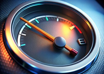 Naklejka premium 3D Rendered Car Fuel Gauge Closeup - Documentary Photography Style