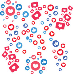 illustration image of stacked social media likes