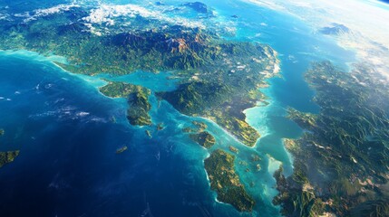 Ultra detailed, photorealistic depiction of Earth from space