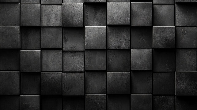 Abstract geometric pattern with dark black and anthracite gray tones, showcasing symmetry and texture. The design evokes mystery, sophistication, and modernity, ideal for creative projects