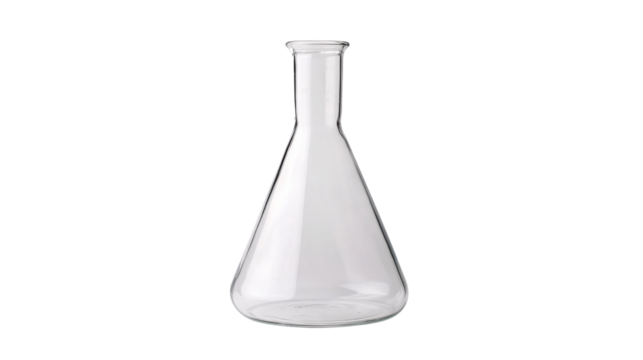 Empty laboratory Erlenmeyer flask