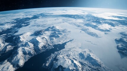 Ultra detailed, photorealistic depiction of Earth from space with a focus on the Amazon Basin