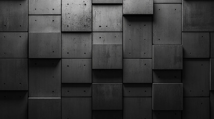 Abstract geometric pattern with dark black and anthracite gray tones, showcasing symmetry and texture. The design evokes mystery, sophistication, and modernity, ideal for creative projects