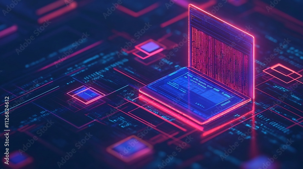 Poster conceptual of secure online tax submission through digital finance platform