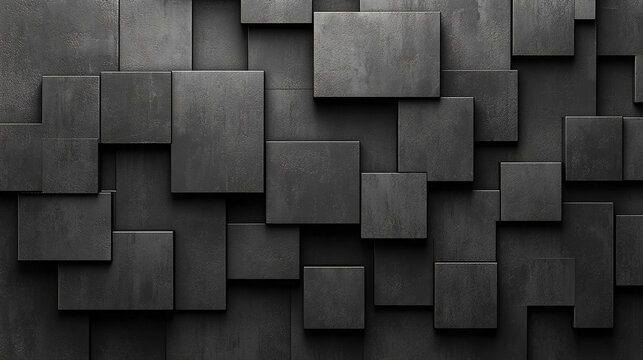 Abstract geometric pattern with dark black and anthracite gray tones, showcasing symmetry and texture. The design evokes mystery, sophistication, and modernity, ideal for creative projects