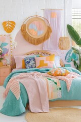Vibrant and Eclectic Bedroom Design with Boho Chic Decor