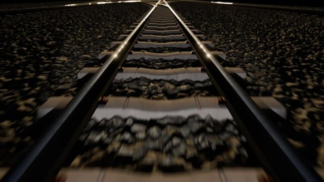 ポイントのある線路を左右選択しながら進行してゆくシームレスなループアニメーション動画
