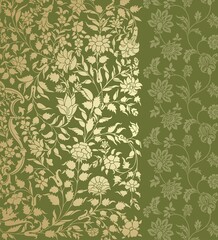 Fototapeta premium wedding card design, traditional paisley floral pattern , royal India 