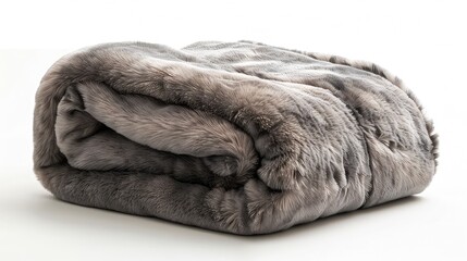 A luxurious throw blanket, isolated on a white background