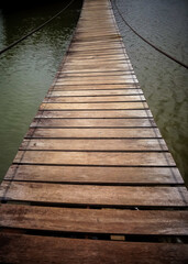 Wooden bridge on the lake