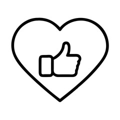 like icon, music vector icon, entertainment vector icon - black outline icon of like symbolizing social media, communication, and technology in simple design.