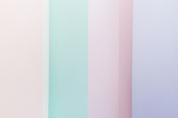 Fototapeta premium Abstract colorful wall art featuring soft pastel gradients of blush, light mint, and pale lavender, blending seamlessly.