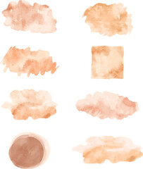 Abstract pastel watercolor splash set. Vector watercolor splatter on white background. Artistic vector element for  wallpaper, background, card invitation, label and postcard