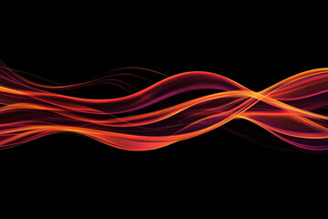 Naklejka premium A striking color smoke background with fiery trails of red and orange against a black gradient, exuding energy.