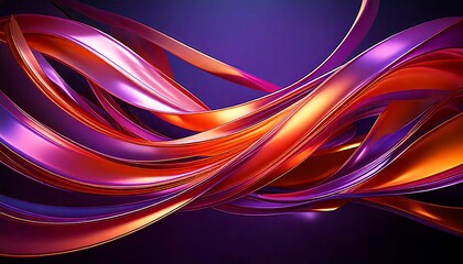 Fototapeta premium Mesmerizing 3D Abstract Blue Composition with Undulating Metallic Ribbons