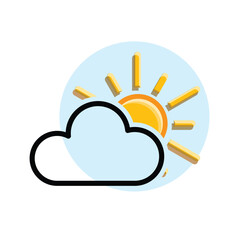 cloud icon. sunny, cloudy weather and meteorology. vector cloud symbol for web, mobile. mixed design style. vector design template