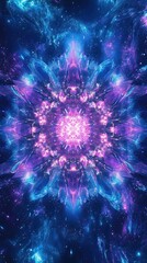 Cosmic Mandala Glowing Nebula Flower Design