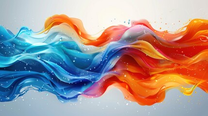 Fototapeta premium Swirling blue and green colors in a vector design, depicting energetic water currents