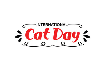 International Cat Day Vector Design of Cute and Stylish Cat
