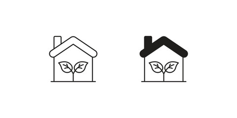 eco home set icon with white background vector stock illustration