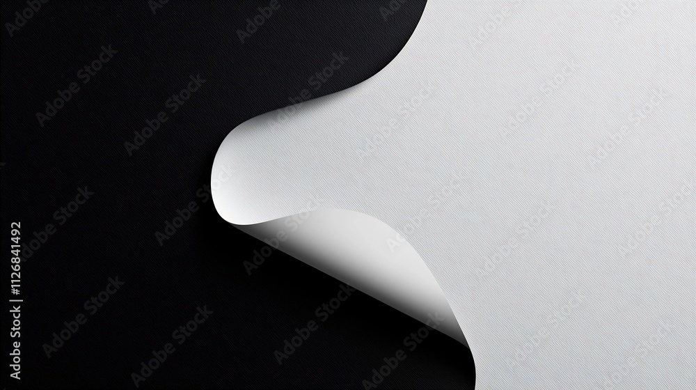 Poster minimalist roll up mockup with grayscale abstract geometric shapes and textures on a canvas backgrou