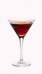Fototapeta premium Martini cocktail vermouth lemon depicted against an isolated background suitable for bar or menu design