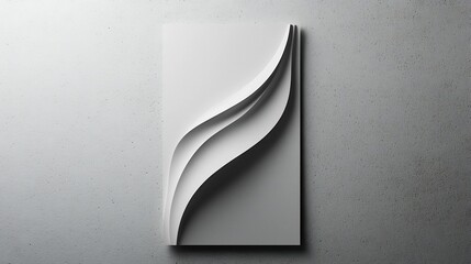 Minimalist roll up mockup featuring grayscale abstract geometric shapes on a textured canvas base ideal for branding identity and product presentation