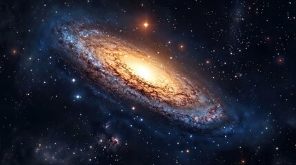 Fototapeta premium Spiral Galaxy in a Vast Starry Night Sky