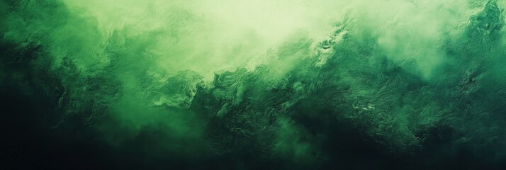Obraz premium Abstract green background, soft gradient, painted texture, dark.