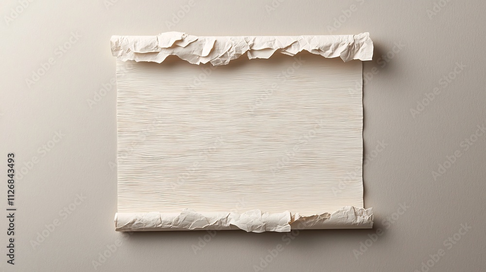 Poster textured roll up banner with handmade paper effects and subtle earthy tones for use as an abstract b