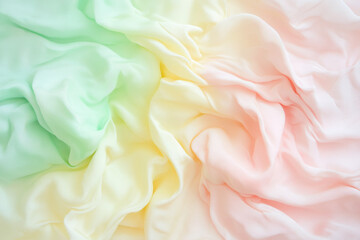 Obraz premium A pastel background featuring soft gradients transitioning from powder pink to pale yellow and mint green.
