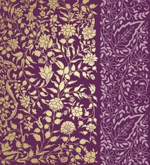 wedding card design, traditional paisley floral pattern , royal India	