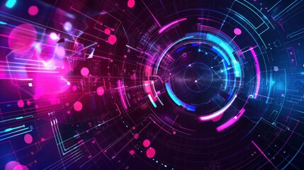 Obraz premium Abstract Digital Network Data Flow Visualization