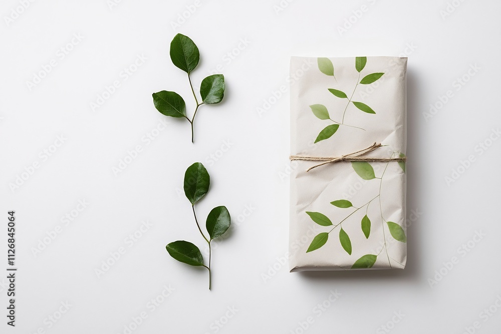 Poster organic roll up design featuring a subtle leaf pattern and sustainable branding elements this nature