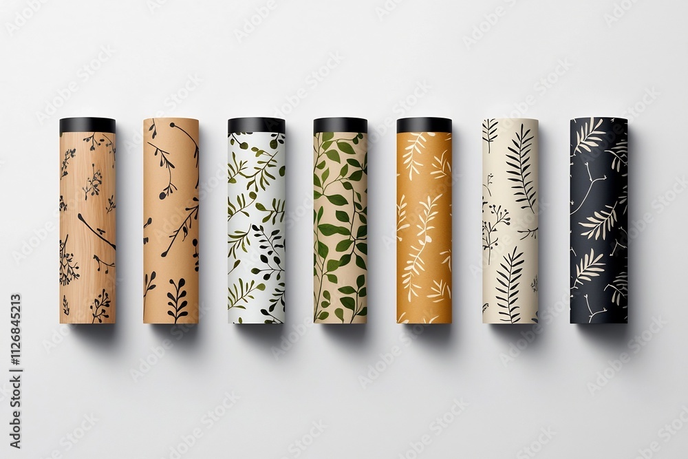 Aufkleber organic roll up design featuring subtle leaf patterns and sustainable branding elements perfect for 