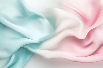 A pastel background of flowing abstract waves in light lavender, blush pink, and creamy teal on a clean base.