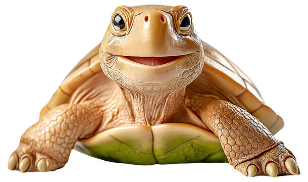 Realistic smiling turtle toy with detailed texture