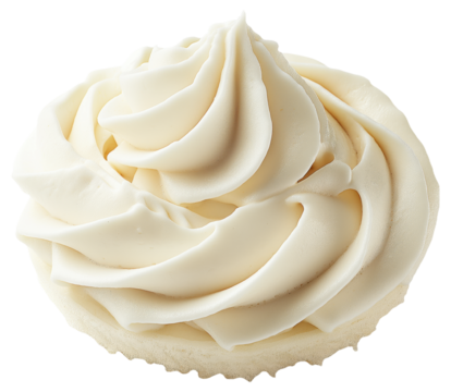 PNG Swirl of vanilla icing on a cupcake