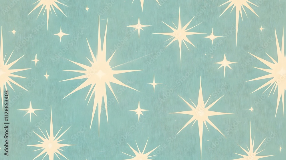 Poster abstract teal background with starburst pattern