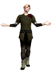 3D Rendering Fairy Tale Prince on White