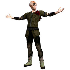 3D Rendering Fairy Tale Prince on White