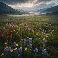 Fototapeta premium flowers in the mountains