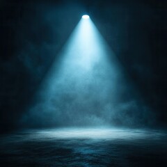 Mysterious spotlight illuminating dark space.