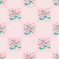 Soft pink blossom on pink background, seamless pattern.